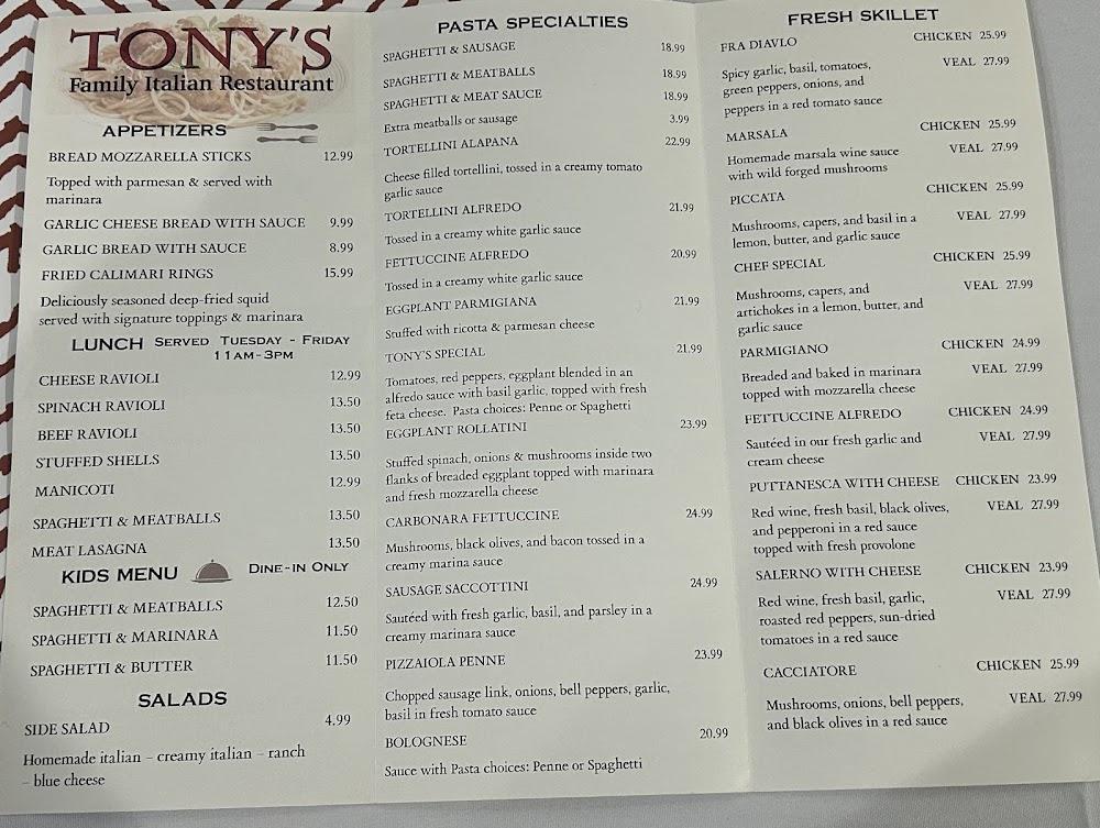 Tony's Family Italian Restaurant Garlic Cheese Bread With Sauce